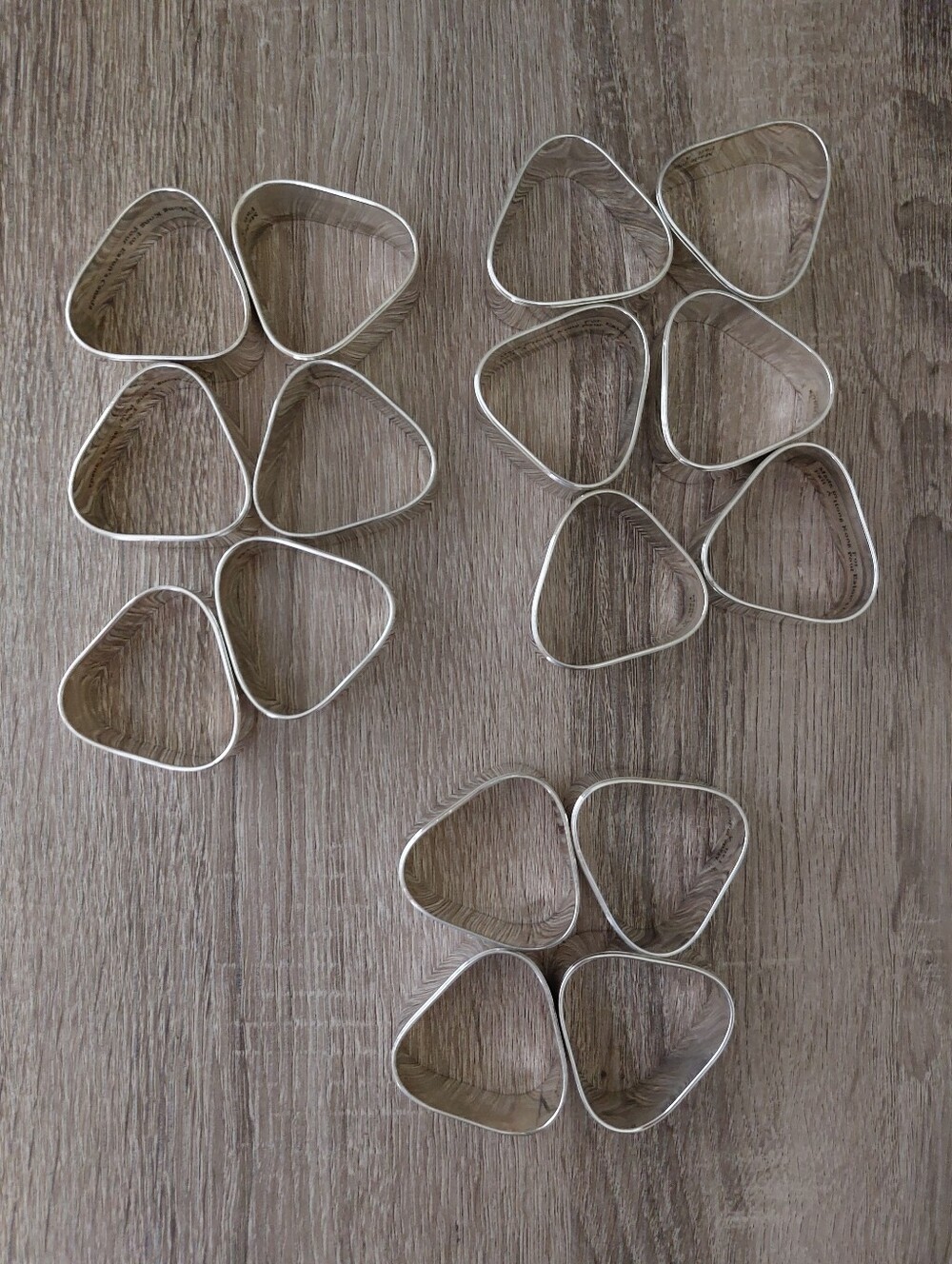 Eaton's Silver Plated Triangular Napkin Rings - Set Of 16
